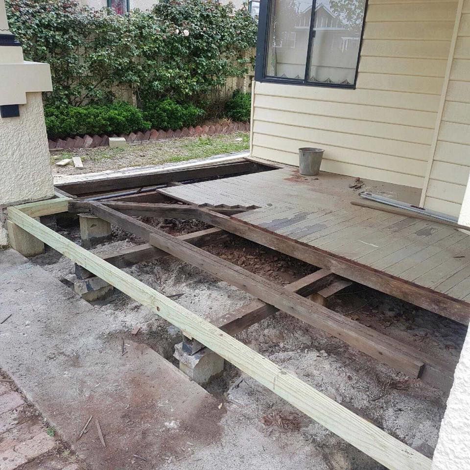 A Wooden Deck Is Being Built In Front Of A House – Horsham, VIC - ALK Property Maintenance