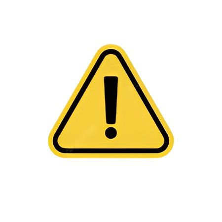 A yellow triangle with an exclamation point inside of it