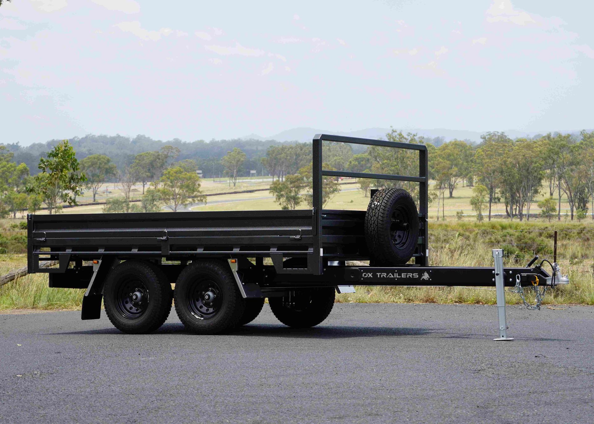 Standard, 3.0m x 2.1m Flat Top Trailer on country road during middle of the day.