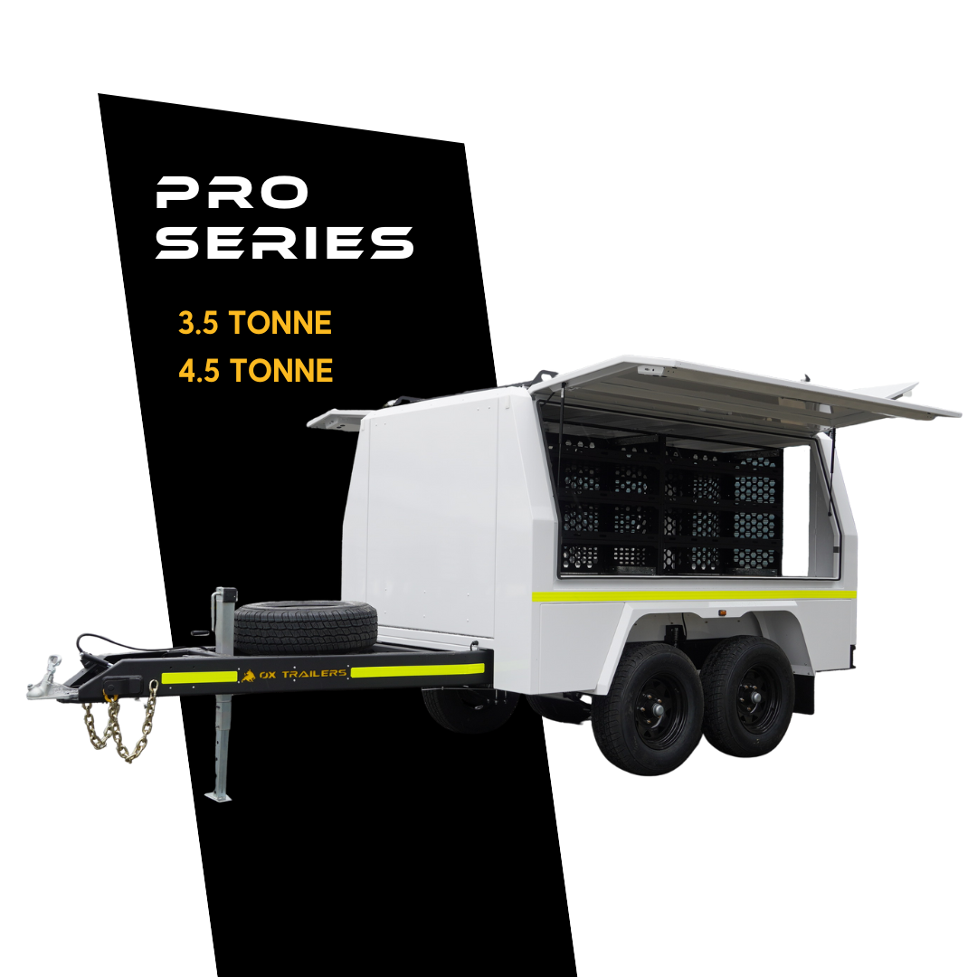 Heavy-duty custom builders trailer icon showing in yellow text the 3.5 or 4.5 tonne atm options.
