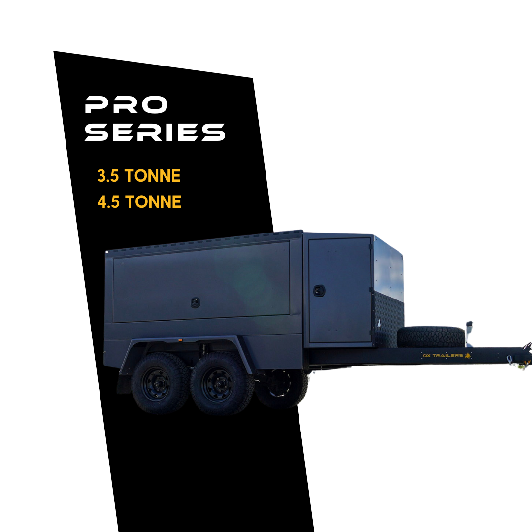 Heavy-duty custom builders trailer icon showing in yellow text the 3.5 or 4.5 tonne atm options.