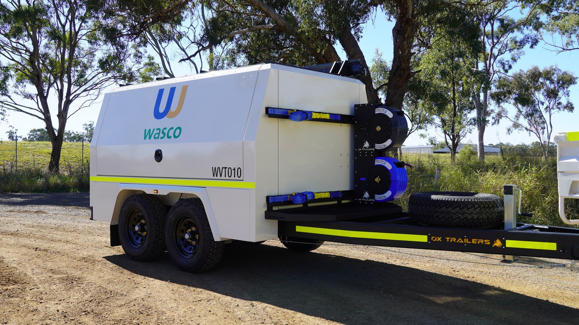 Wasco Australia signwriting on side doors of ox trailers service trailer.