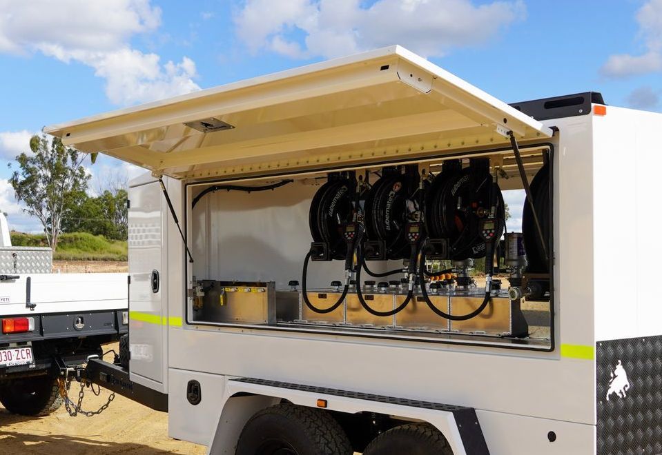 The side opening door of an ox service trailer