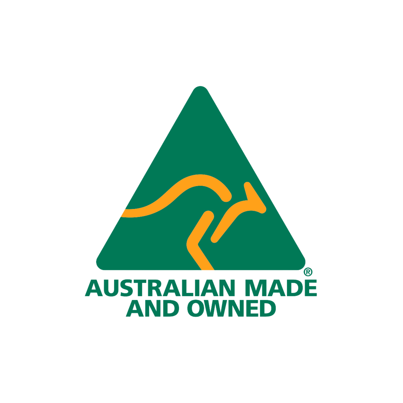Australian Made + Owned certification logo with kangaroo in triangle showing that Ox Trailers is Australian Made and Owned. 