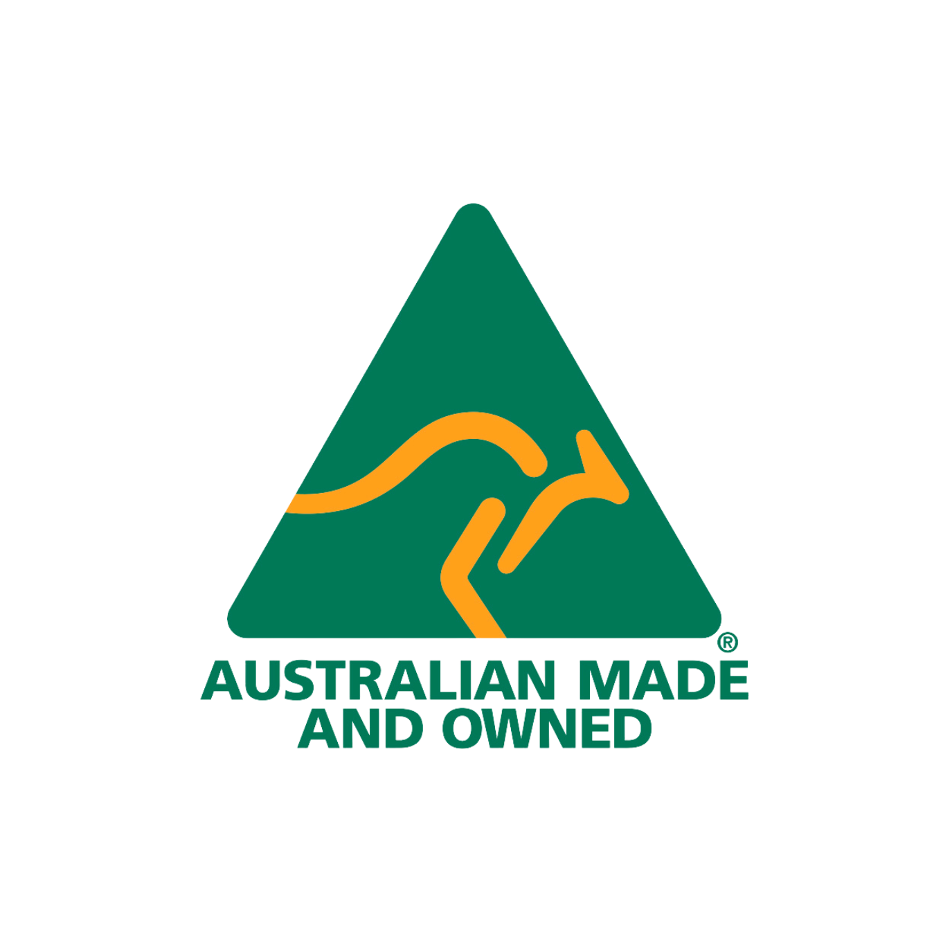 Australian Made and Owned Logo in Green and Yellow