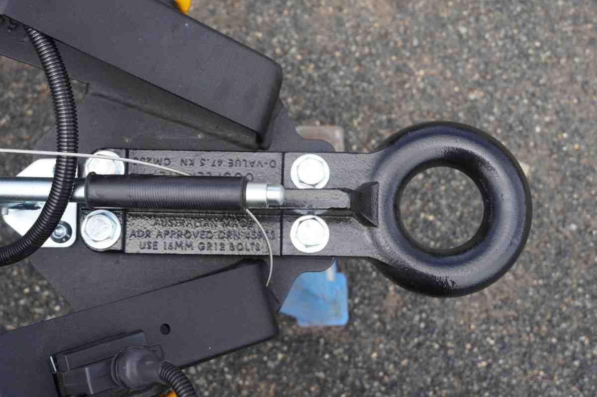 The 75mm Pintle Hitch on a Plant Trailer.