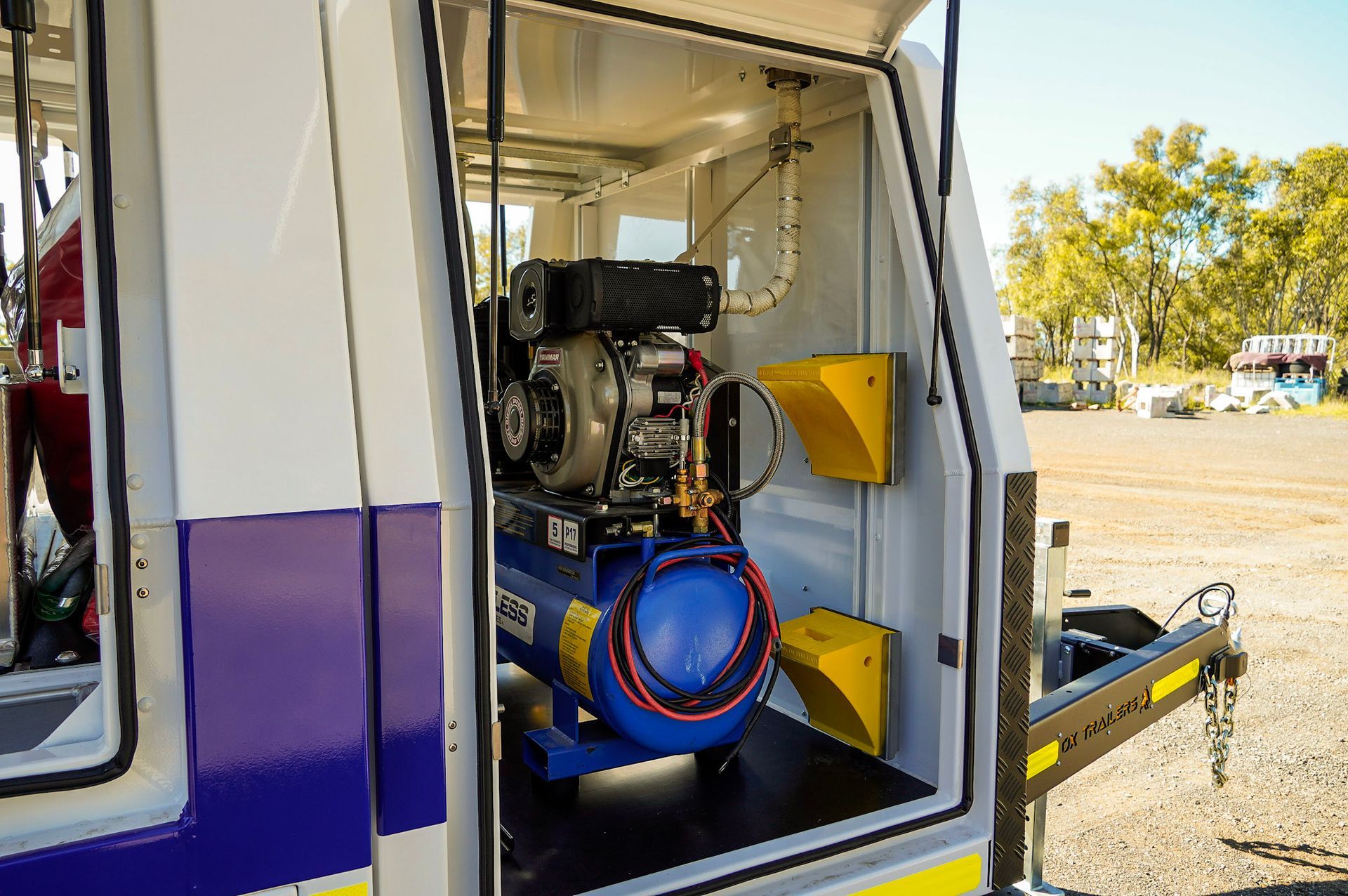 Cruisemaster DO45 coupling on the 4.5-tonne rated chassis of an ox trailer built for the construction industry.