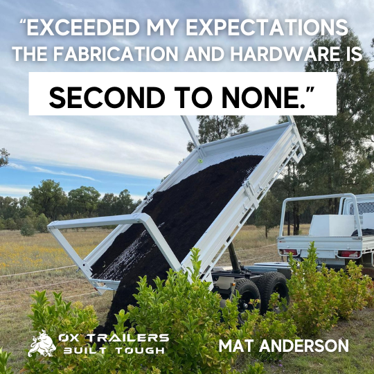 Flat Top Trailer for mobile welder in Queensland, at sunset.