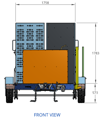 the width of the box trailer