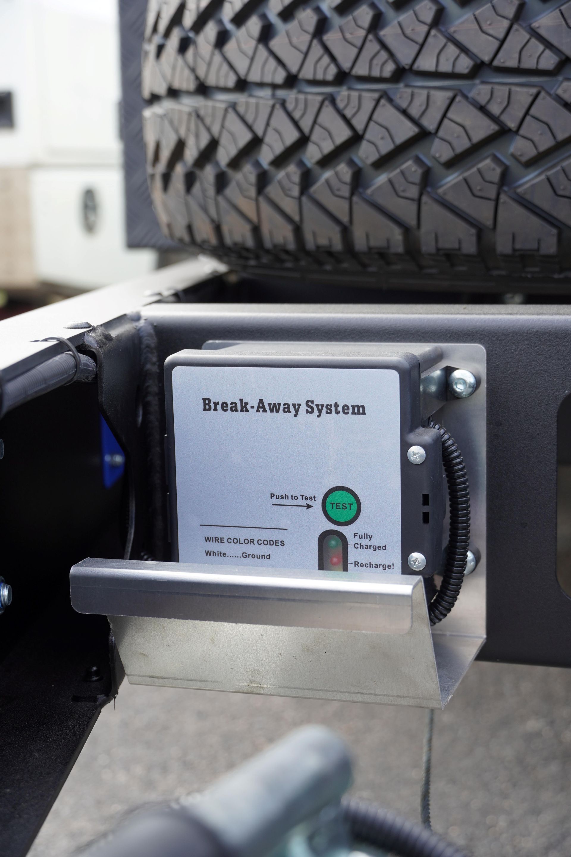 The break-away system installed on a plant trailer