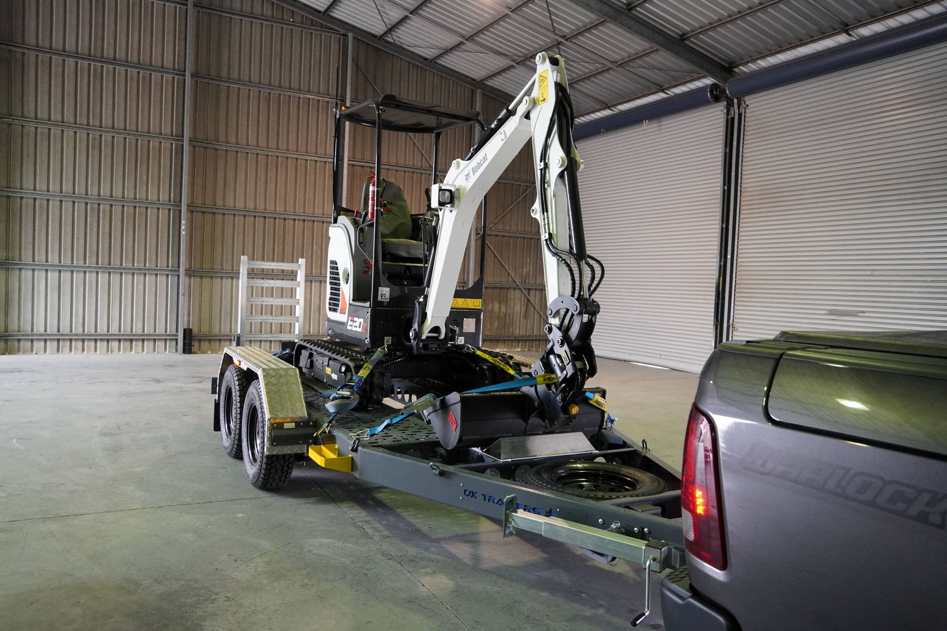 Standard Plant Trailer with Excavator.