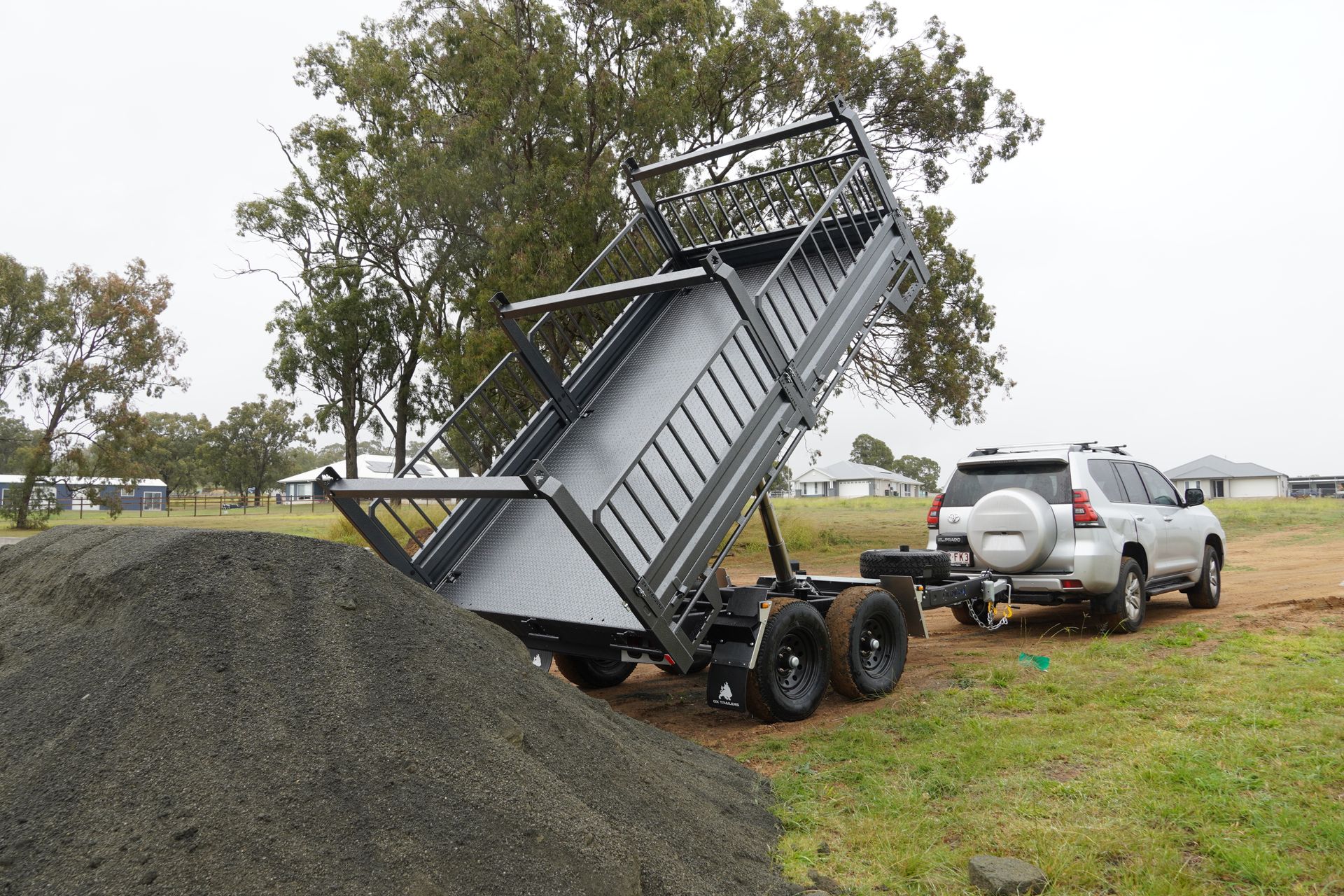 Standard, 3.0m x 2.1m Flat Top Trailer on country road during middle of the day.