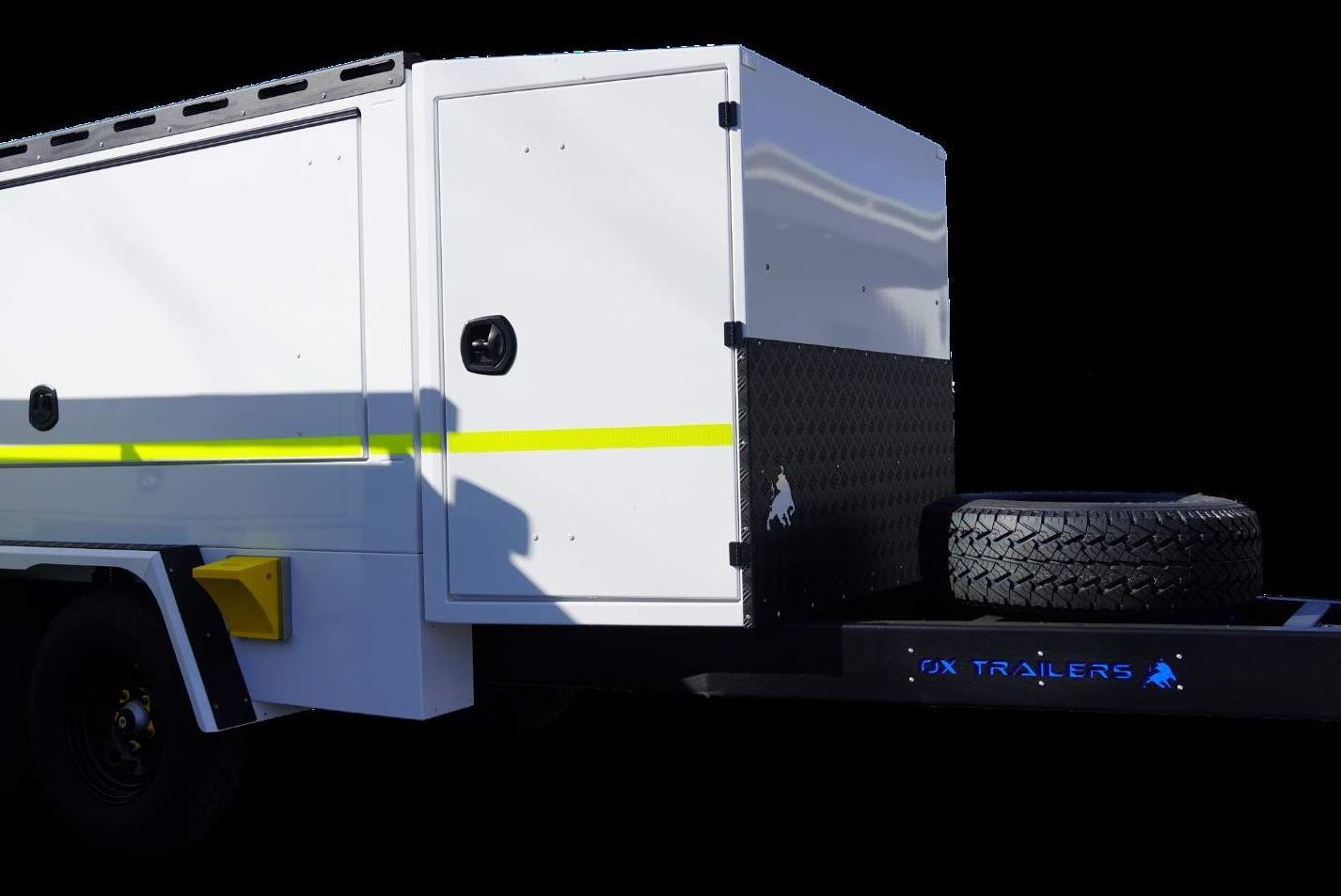 Custom Drawbar cabinent for compressor storage on ox trailers service trailer