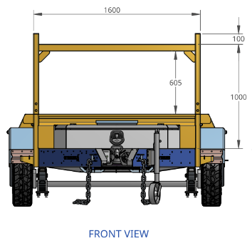 the width of the box trailer