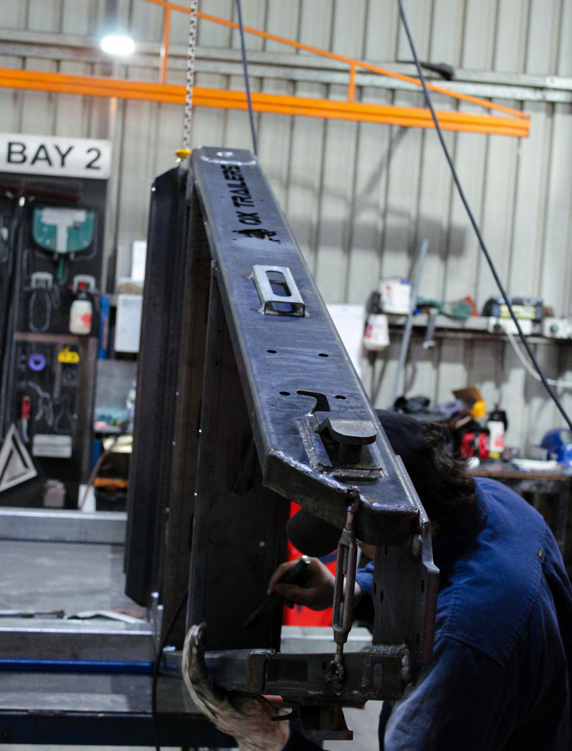 A chassis being fabricated in Australian workshop by an experienced welder.