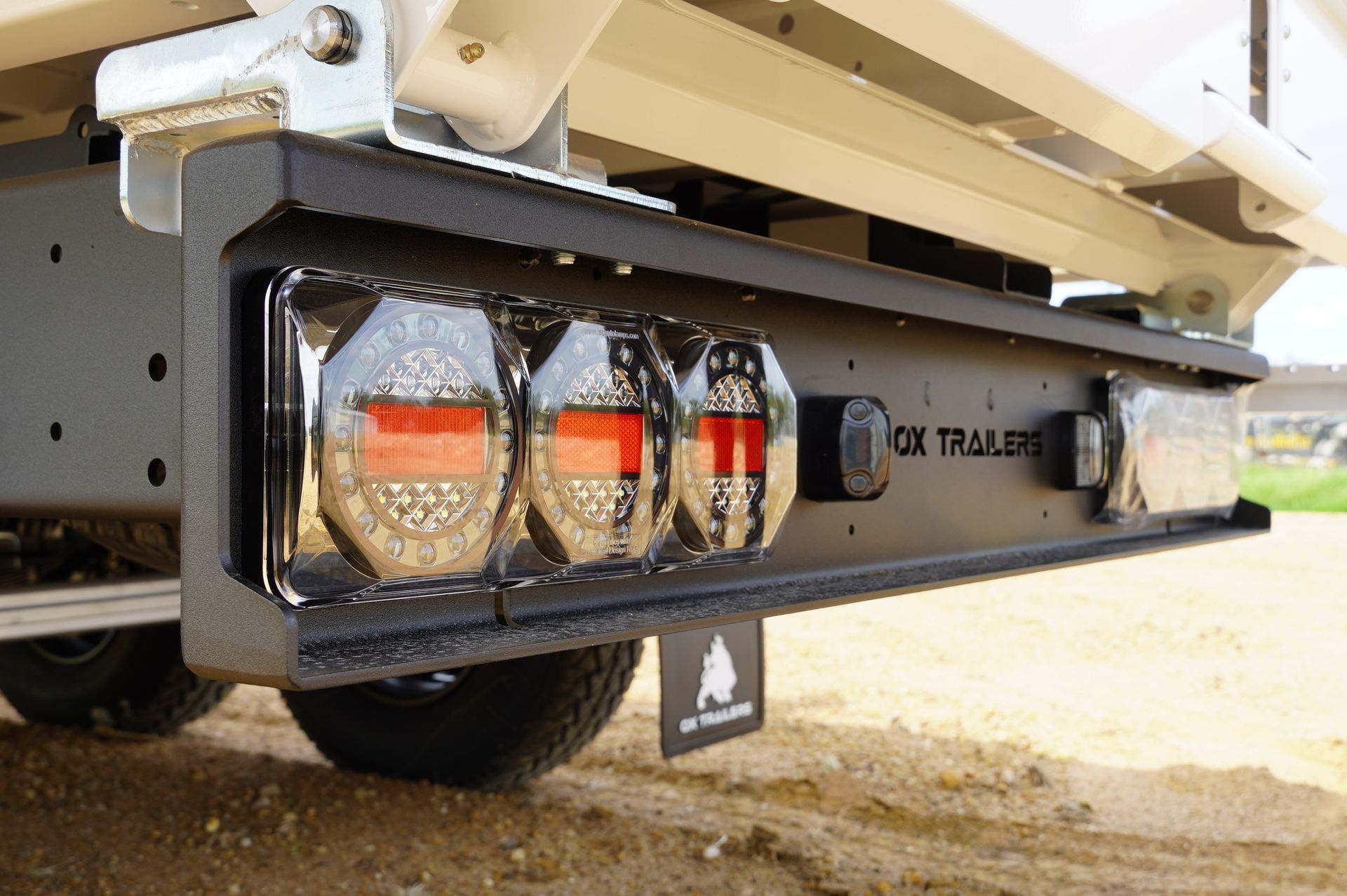 Maxilamp C3XR Tail Lights facing forward with the lights inactivated. 