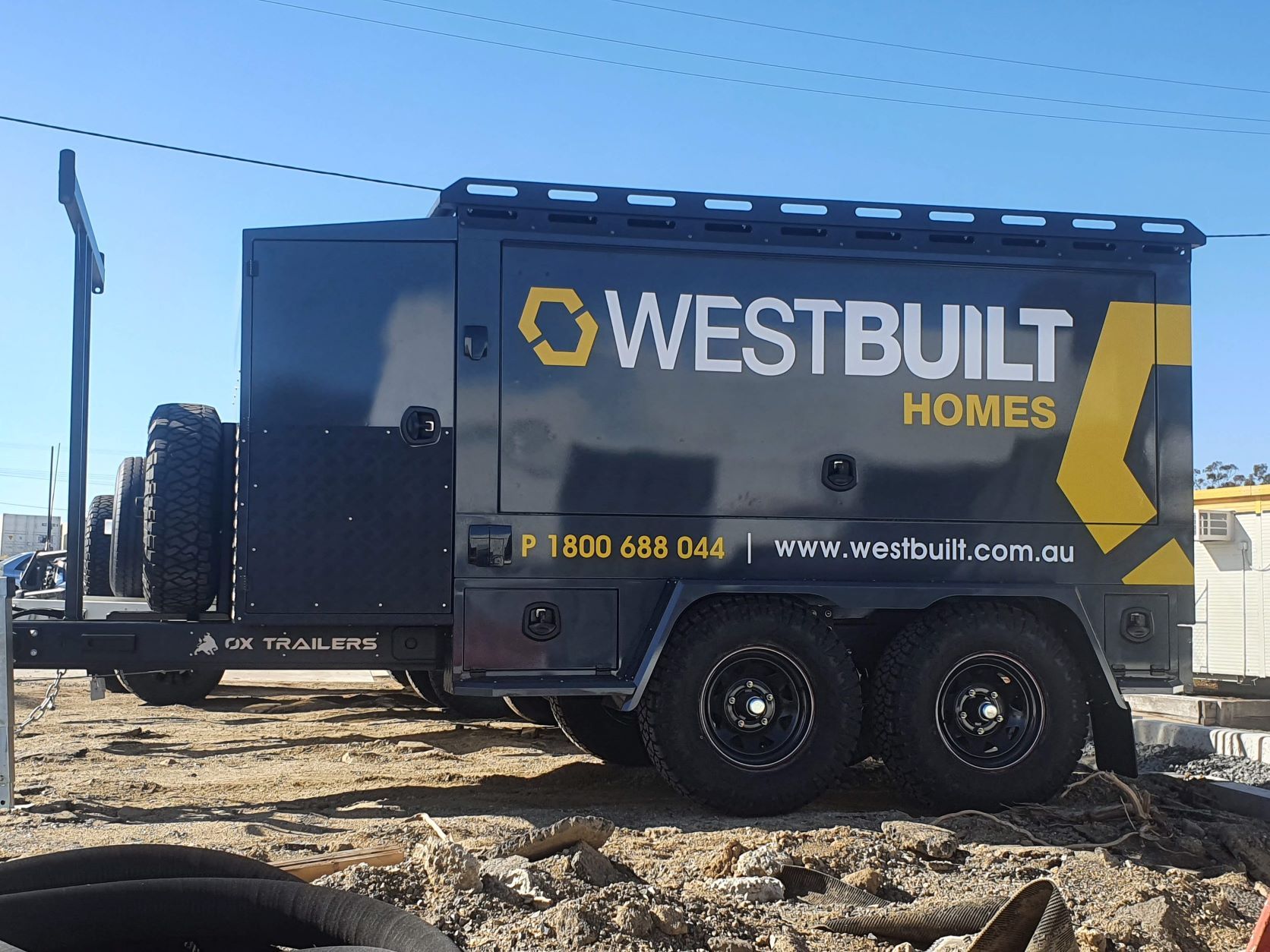 Custom Signwriting on a builders trailer for Ox Trailers