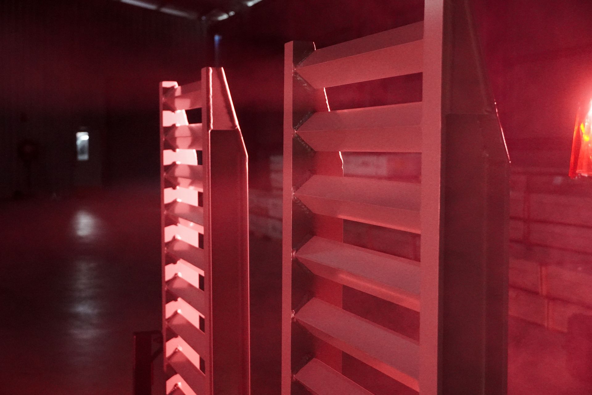 Heavy duty, fully reinforced steel ramps for lowering of plant equipment.