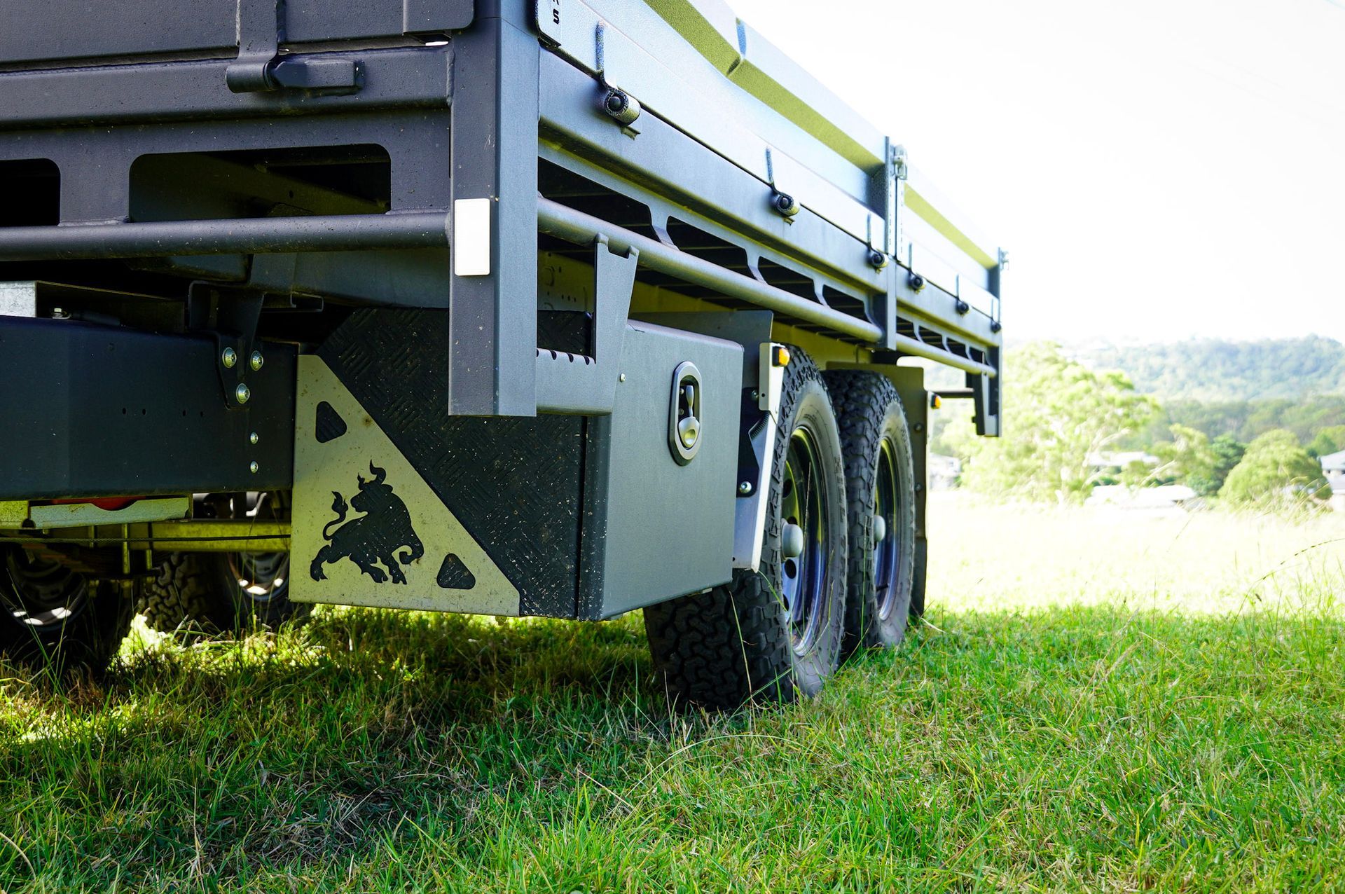One of the two undertray toolboxes mounted onto the vortec rear tipper trailer.