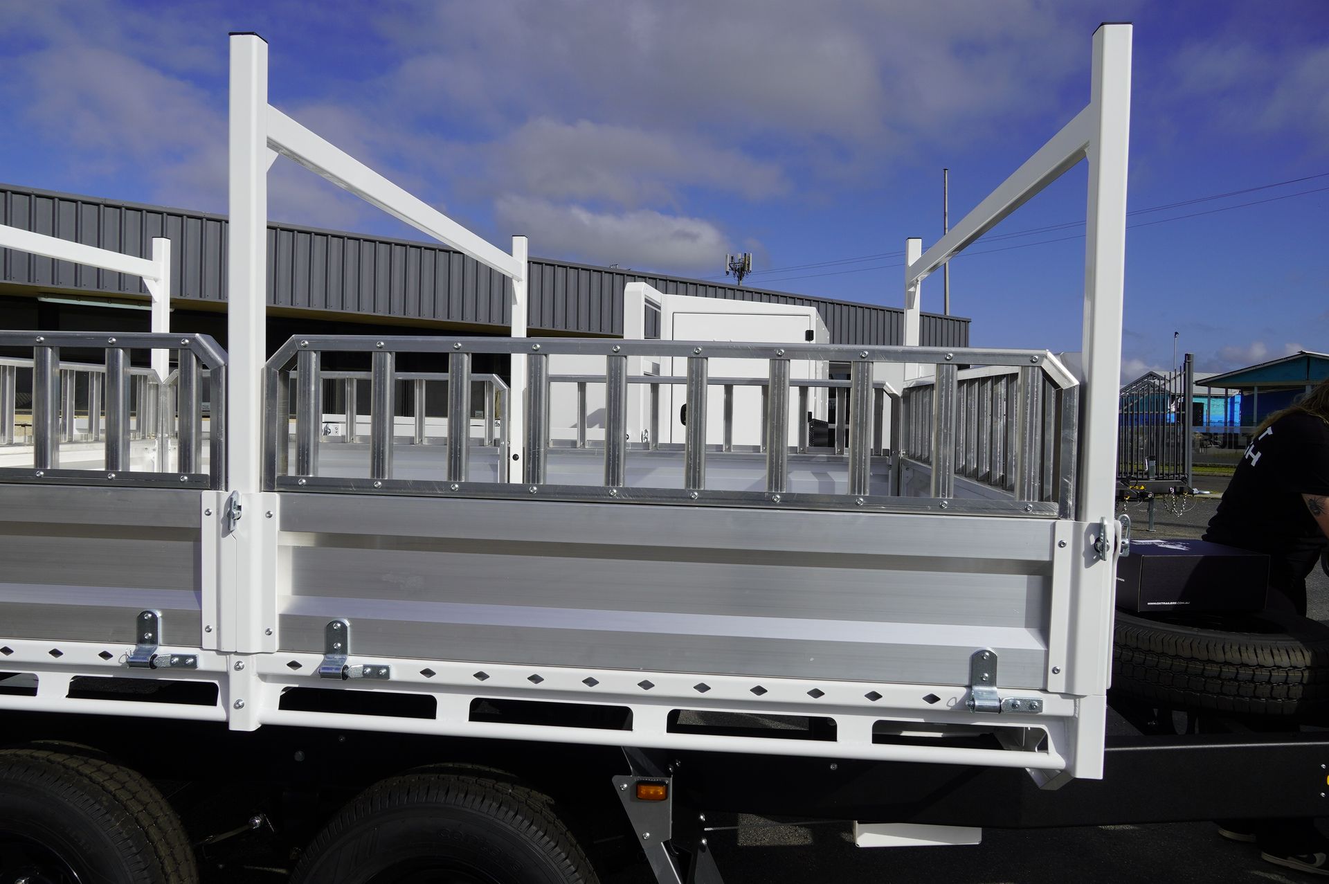 The 250mm high dropside of an Ox Trailer Trade Series Flat Top Trailer.