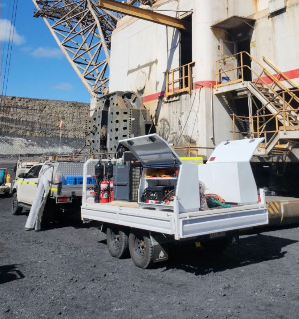 Heavy Duty Flat Top Trailer for servicing mines