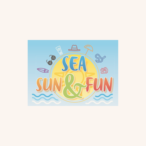A colorful logo for sea sun and fun