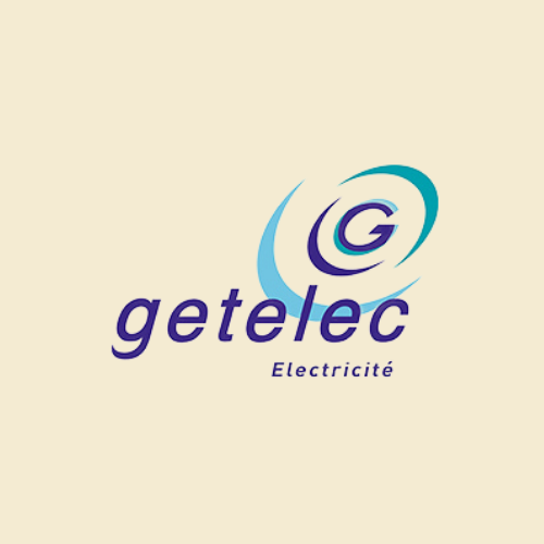 A logo for a company called getelec electricite