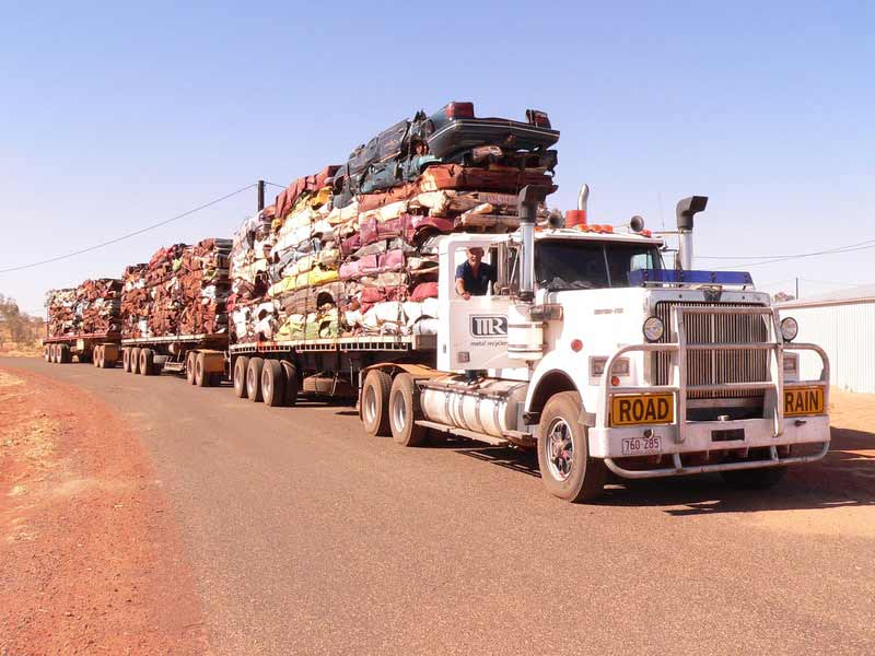 Truck with Metal — Metal Recycling in Alice Springs, NT