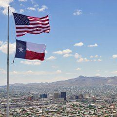 American flag and Texas flag