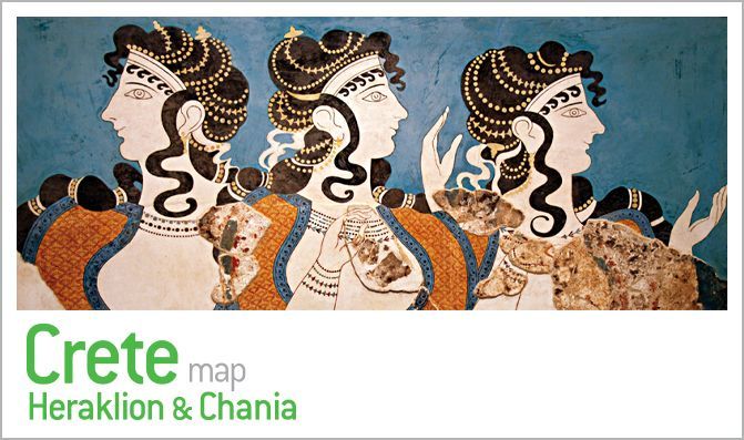 Χάρτης της Κρήτης ηράκλειο και χανιά
