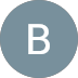 The letter b is in a blue circle on a white background.