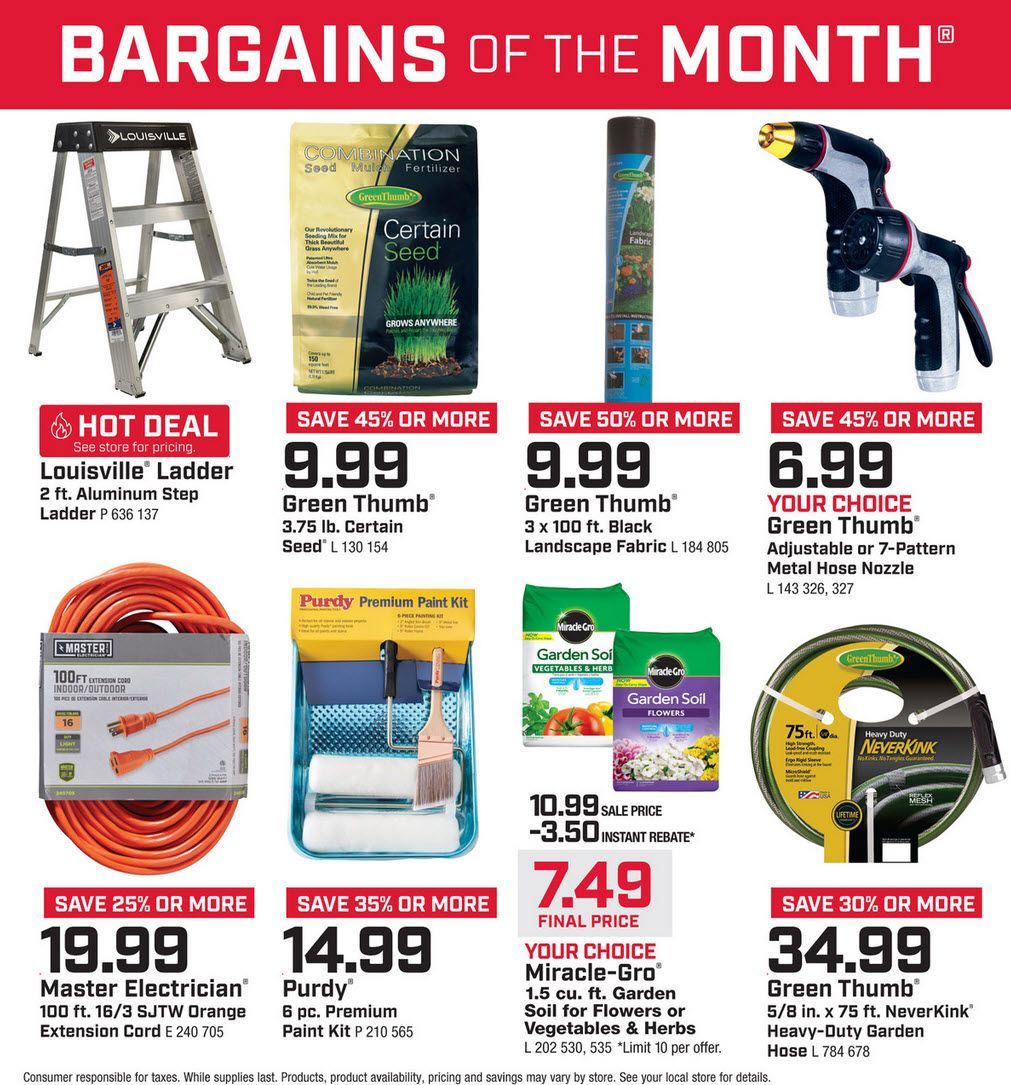 Reedsburg True Value Hardware Bargains of the Month- May
