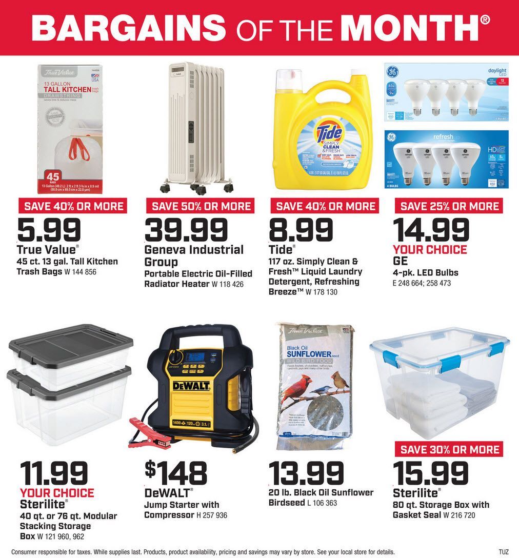 reedsburg true value january 2025 bargains of the month