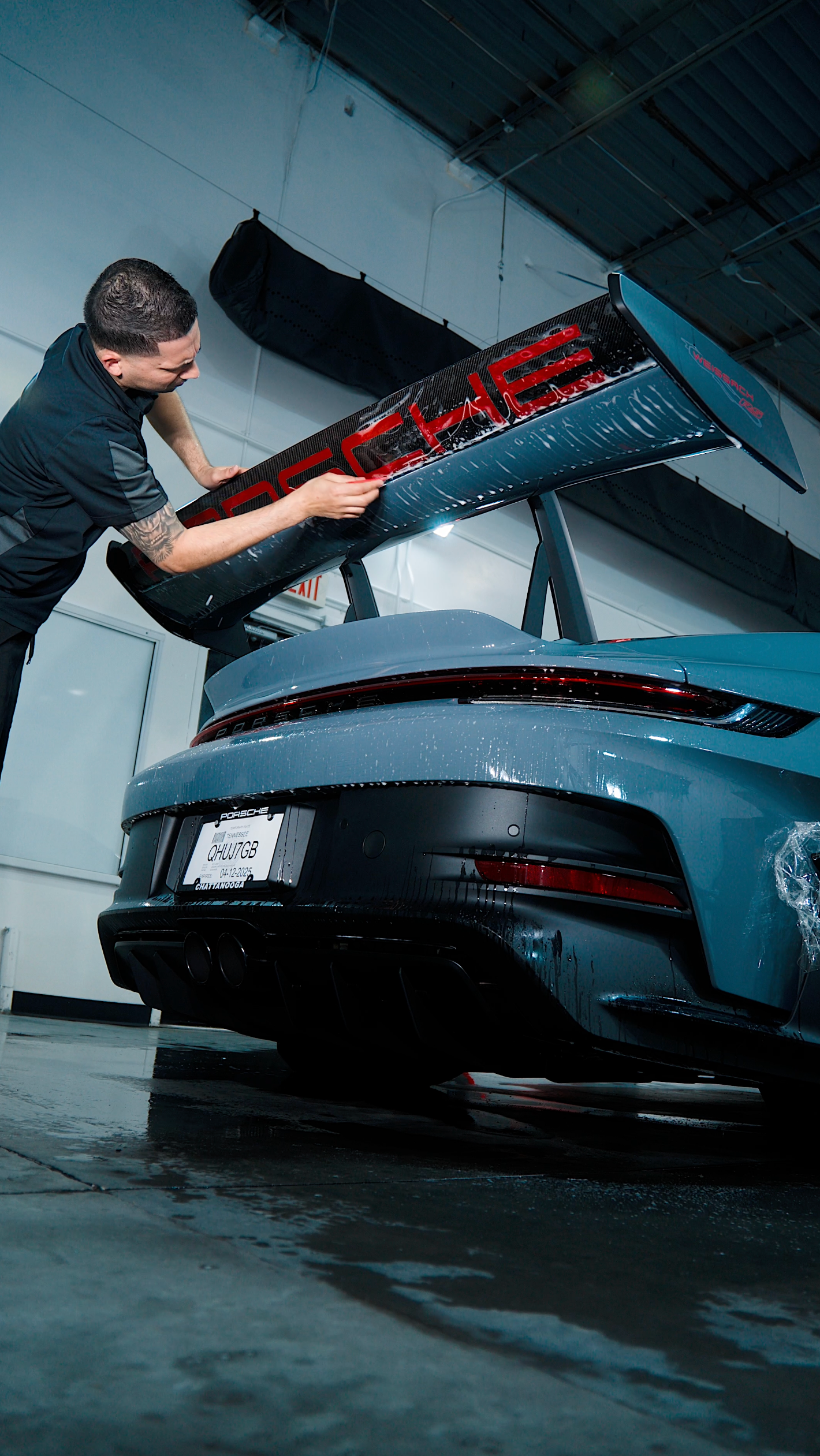 A close up of the rear end of a car