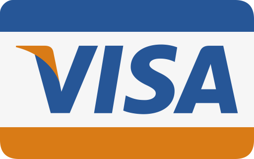 The Visa logo with blue letters on a white background, featuring a gold tip on the letter V and a gold bottom bar.