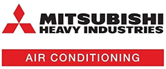 Mitsubishi Heavy Industries Air Conditioning logo. Red and white.