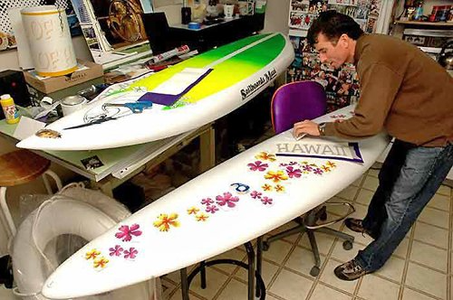 illustration props cruise ships surf boards