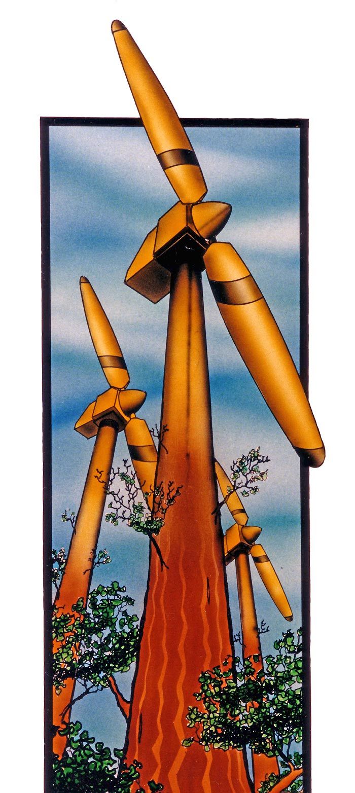 art, airbrush, illustration, wind power, painting, upcycle, assembledge, steampunk, vintage,  cruises, art deco, props, hawaii,