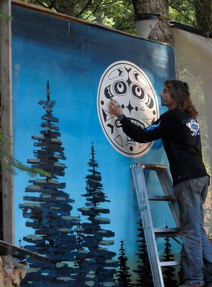 illustration custom props first nations mural