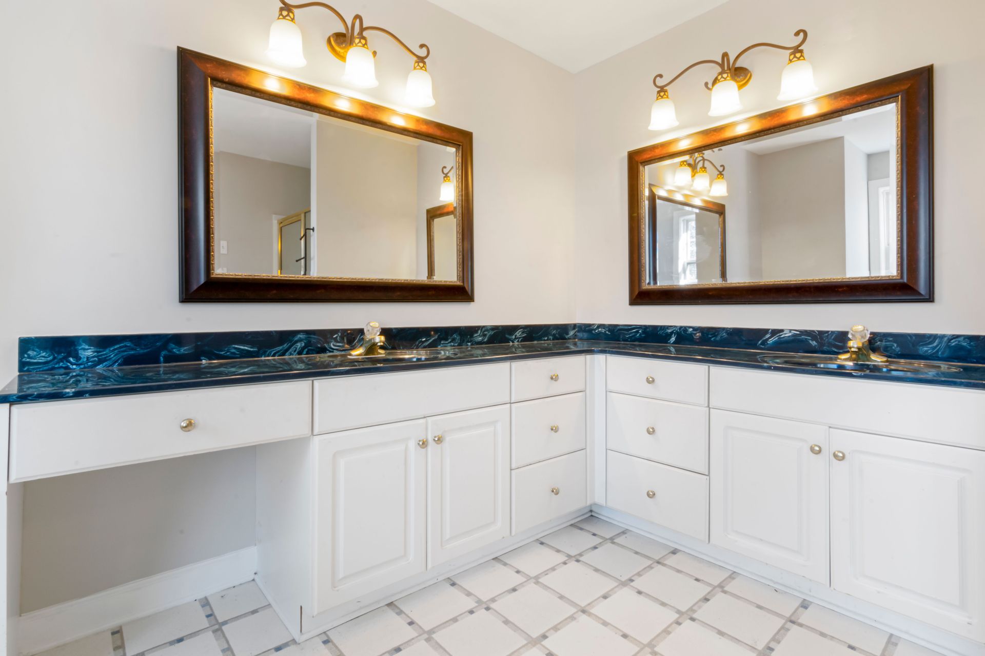 Custom bathroom vanity with moisture-resistant cabinetry