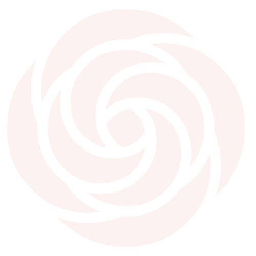 Cream-colored stylized rose graphic, petals spiraling inward.
