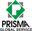 Logo di Prisma Global Service. Presenta un diamante verde con una "P" bianca e il nome dell'azienda in nero.