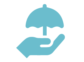 umbrella in hand icon