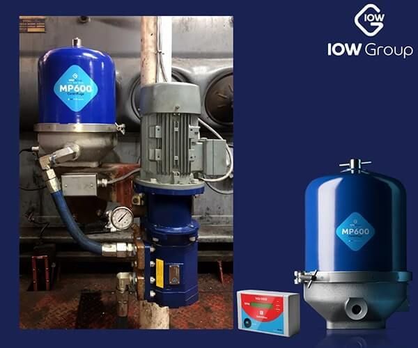 The IOW MP600 centrifuge filter and pump installed on vessel