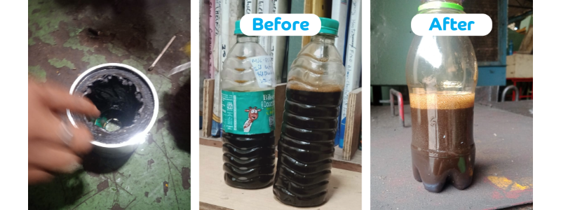 Mobi results Soot removed from mobile filtration unit