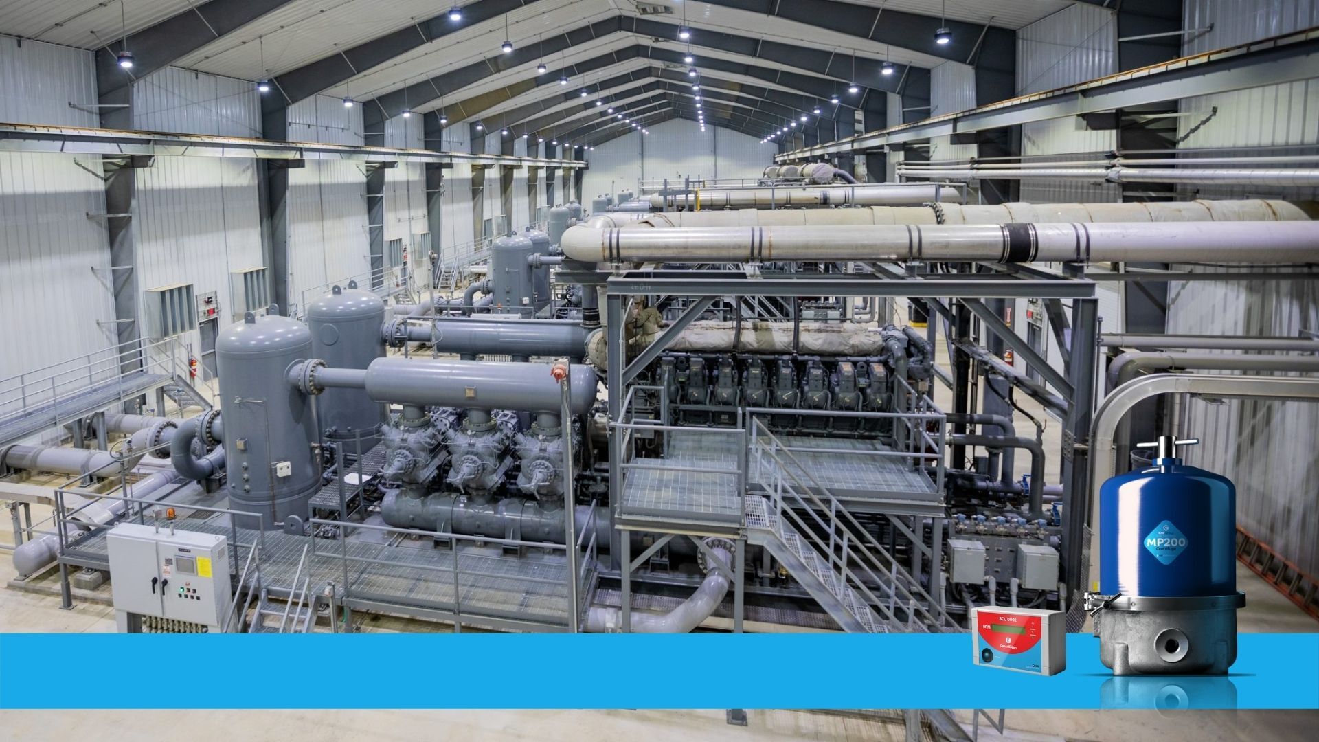 CAT G3608 Engine with IOW MP200 Centrifugal Oil Filters