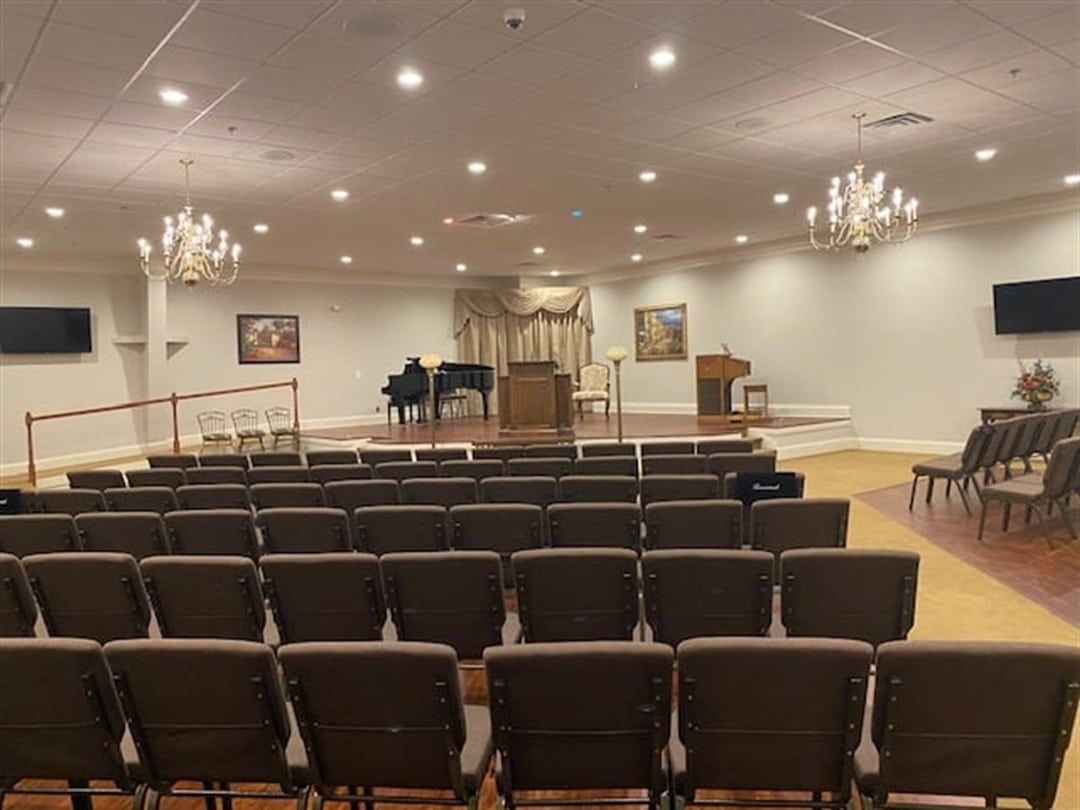 Seating in Harris-Nadeau Mortuary service room