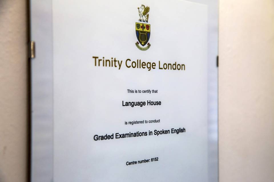 Certificato Trinity per la lingua inglese