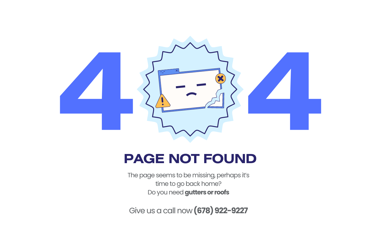 A page that is not found with a sad face on it.