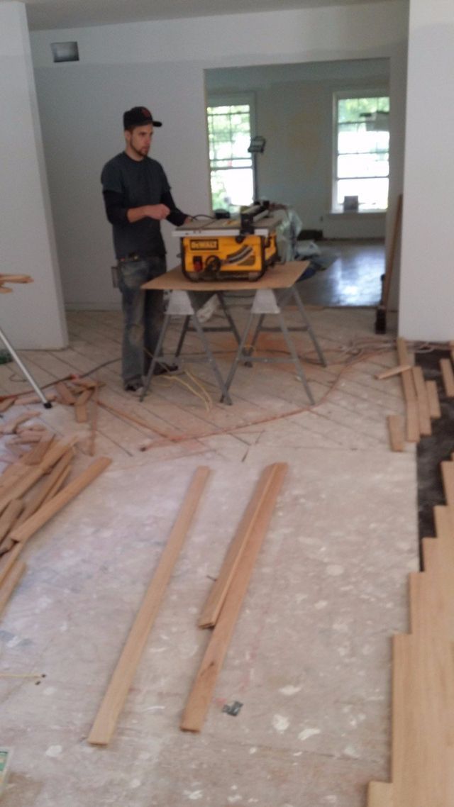 Man Cutting Wood — Ballwin, MO — Floors Done Right